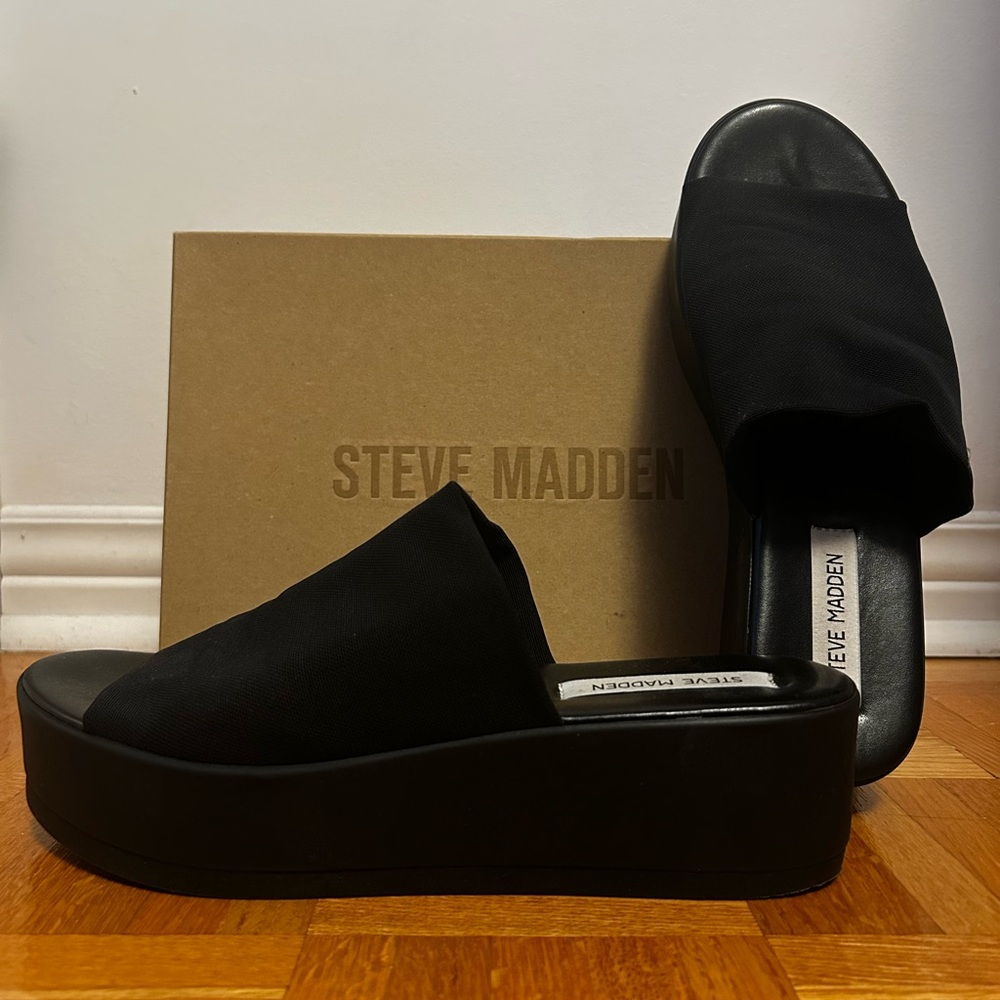 Steve Madden Black Women's Platform Sandals